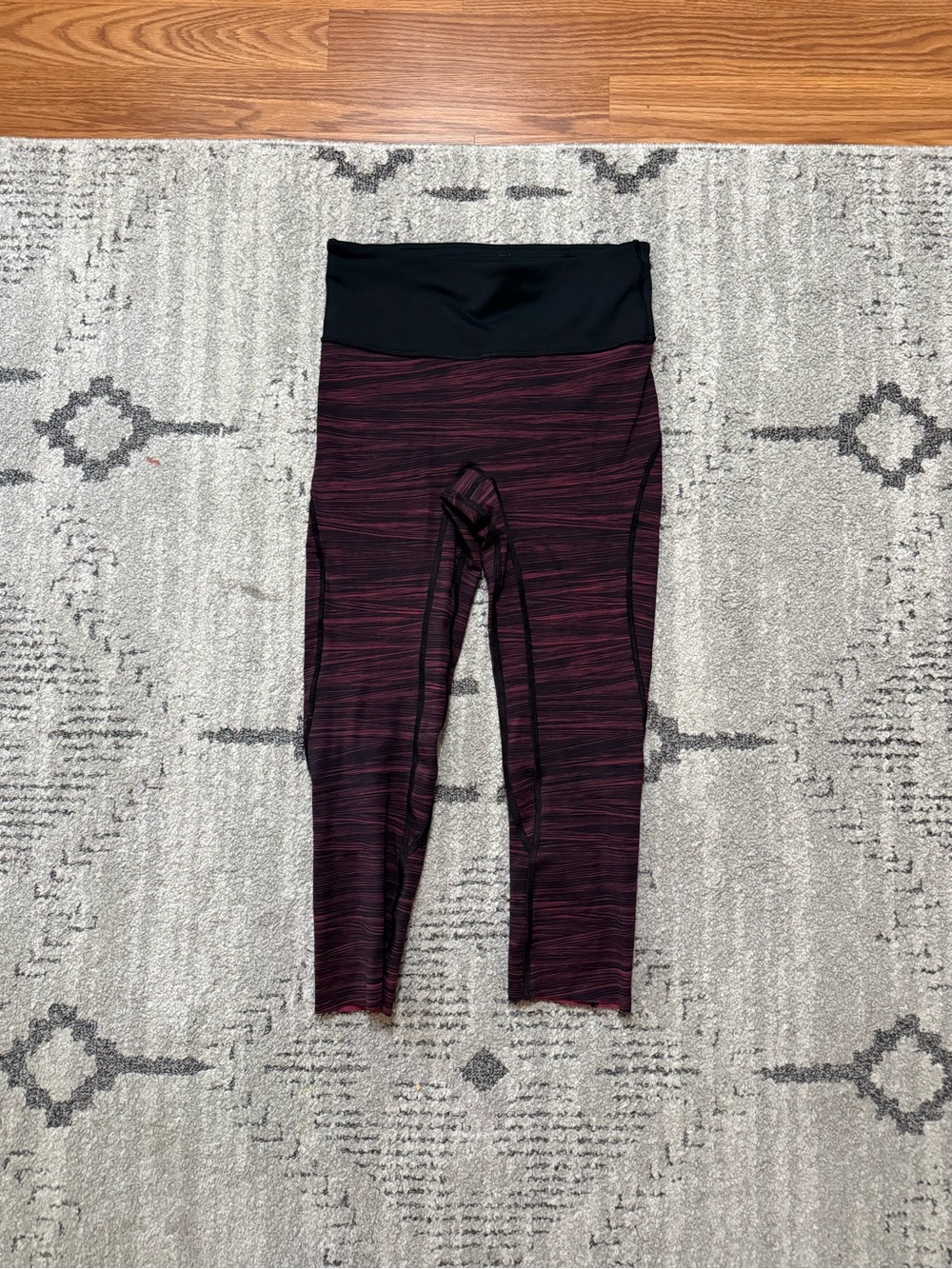lululemon athletica Maroon and black Leggings